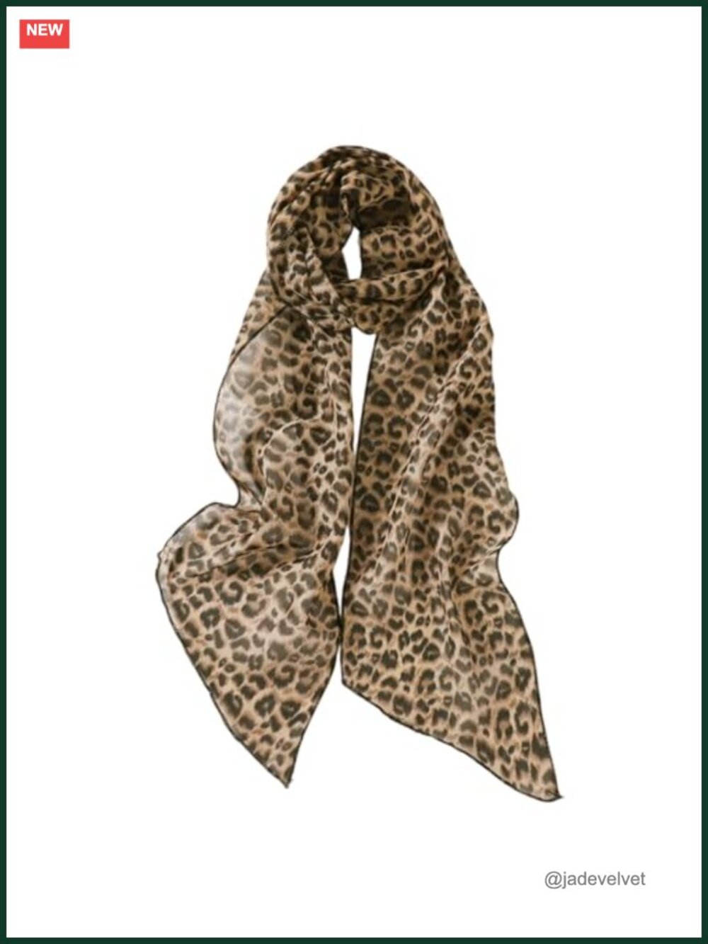 Chiffon Leopard Print Long Scarf Multi-Use Neck Hair Waist Bag Accessory
